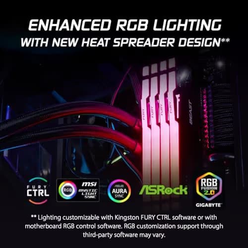 Kingston FURY Beast RGB Black DDR5-6000 CL36 32GB (1x32GB) image
