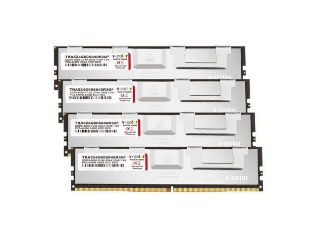 V-Color TRA524G80S840R3Q White Registered DDR5-8000 CL40 96GB (4x24GB) image