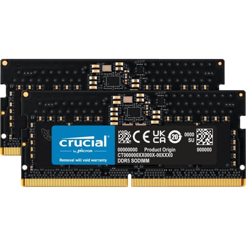 Crucial CT2K8G56C46S5 Black DDR5-5600 SODIMM CL46 16GB (2x8GB) main image