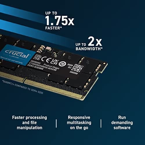 Crucial CT16G52C42S5 Black SODIMM DDR5-5200 CL42 16GB (1x16GB) image