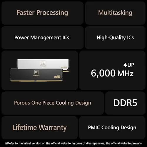TEAMGROUP T-Create Expert Black DDR5-6800 CL36 96GB (2x48GB) image