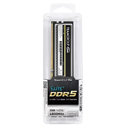 TEAMGROUP Elite Plus Black DDR5-4800 CL40 32GB (1x32GB) image