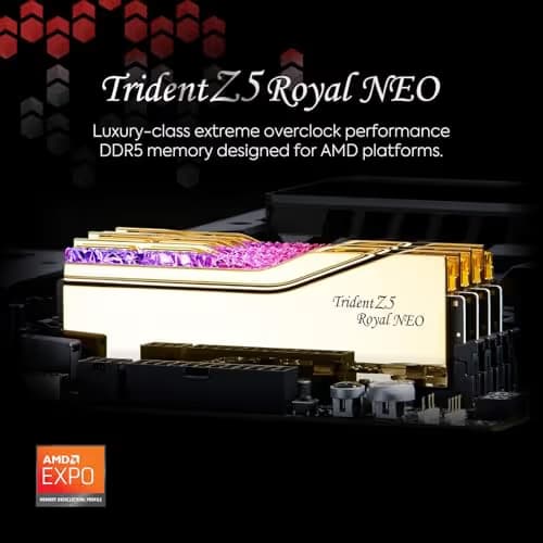 G.Skill Trident Z5 RGB Royal Neo Gold DDR5-6000 CL28 32GB (2x16GB) image