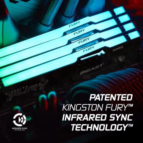 Kingston FURY Beast RGB Black DDR5-6400 CL32 32GB (1x32GB) image