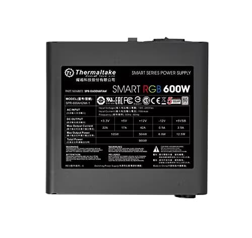 Thermaltake Smart RGB 230V ATX Black 600W Non-Modular 80+ Certified image