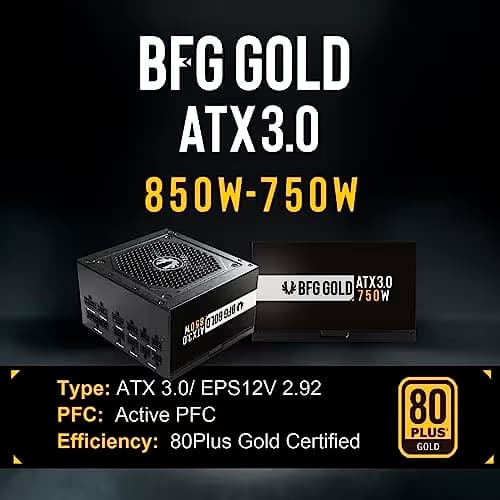 BitFenix BFG GOLD ATX3.0 Black ATX 750W Fully Modular 80+ Gold Certified image