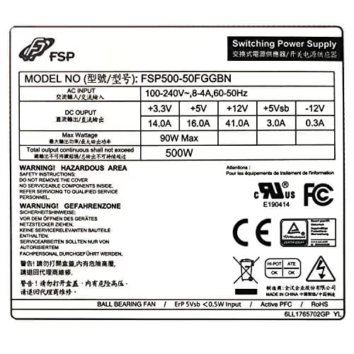 FSP Group FSP500-50FGGBN Flex ATX 500W Non-Modular 80+ Gold Certified image