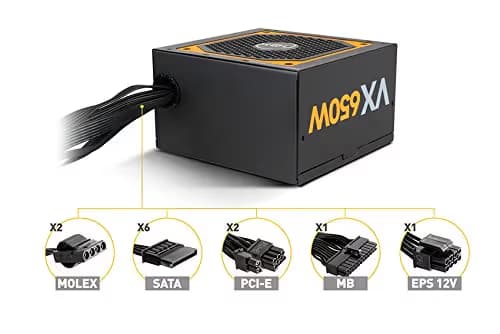 NOX URANO VX Black / Orange 650W Non-Modular 80+ Bronze Certified image