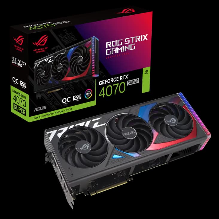 Asus ROG STRIX GAMING GeForce RTX 4070 SUPER 12GB GDDR6X Black image