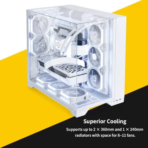 Lian Li O11 Vision ATX Mid Tower White Tempered Glass Side Panel image