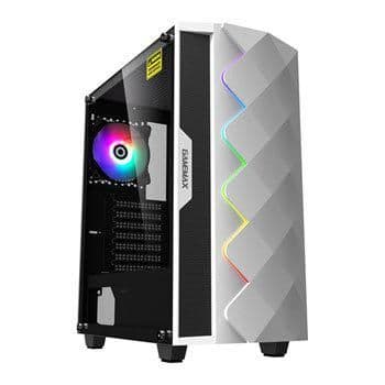 GameMax White Diamond ARGB ATX Mid Tower White / Black with Tempered Glass Side Panel and USB 3.2 Gen 1 Type-A, USB 2.0 Type-A image