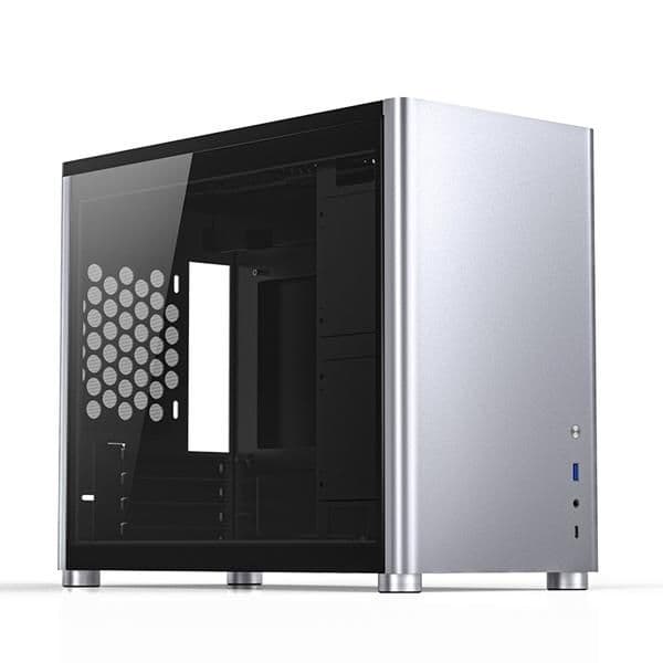 Jonsbo D30 Micro ATX Mini Tower Silver / Black Tempered Glass Side Panel, USB 3.2 Gen 2 Type-C USB 3.2 Gen 1 Type-A image