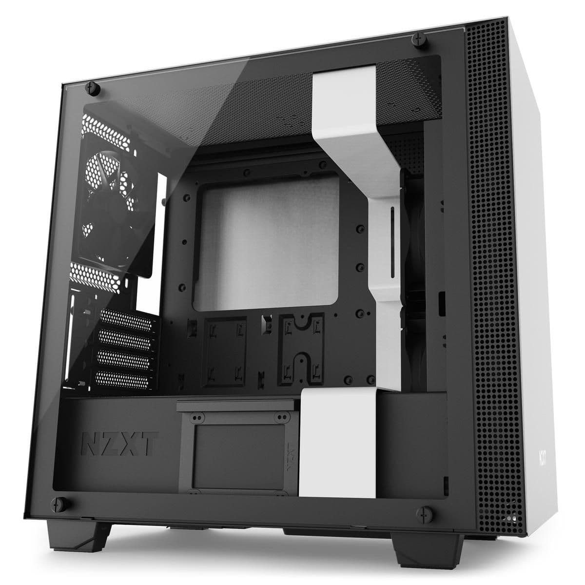 NZXT H400i Micro ATX Mini Tower Black / White Tempered Glass Side Panel, USB 3.2 Gen 1 Type-A image