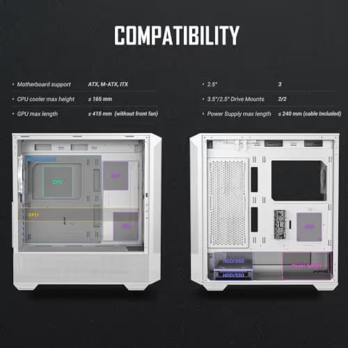 Antec NX416L ATX Mid Tower White Tempered Glass Side Panel image