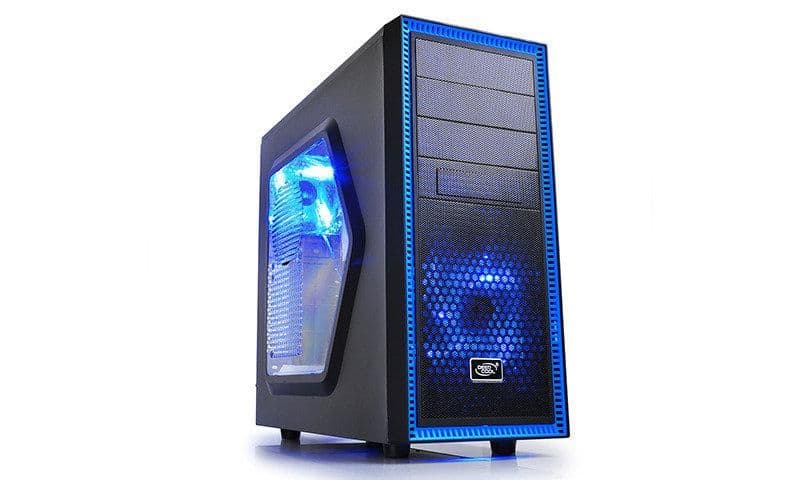 Deepcool TESSERACT BF ATX Mid Tower Black / Blue Acrylic Side Panel, USB 3.2 Gen 1 Type-A, USB 2.0 Type-A main image