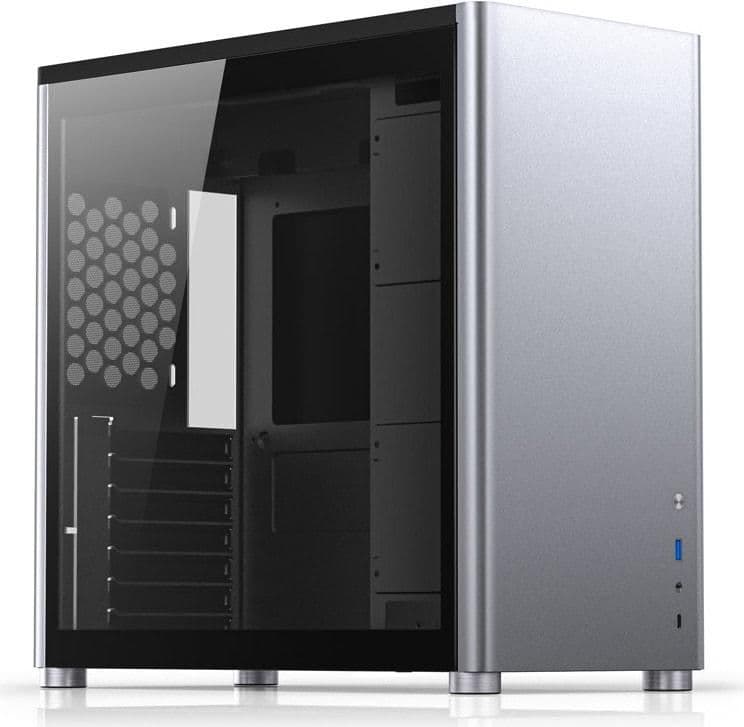 Jonsbo D40 ATX Mid Tower Silver / Black Tempered Glass Side Panel, USB 3.2 Gen 1 Type-C, USB 3.2 Gen 1 Type-A image