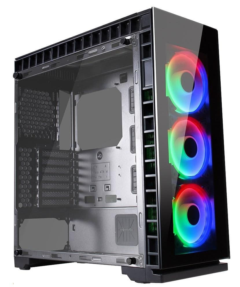 GameMax Spectrum ATX Mid Tower Black Tempered Glass Side Panel main image