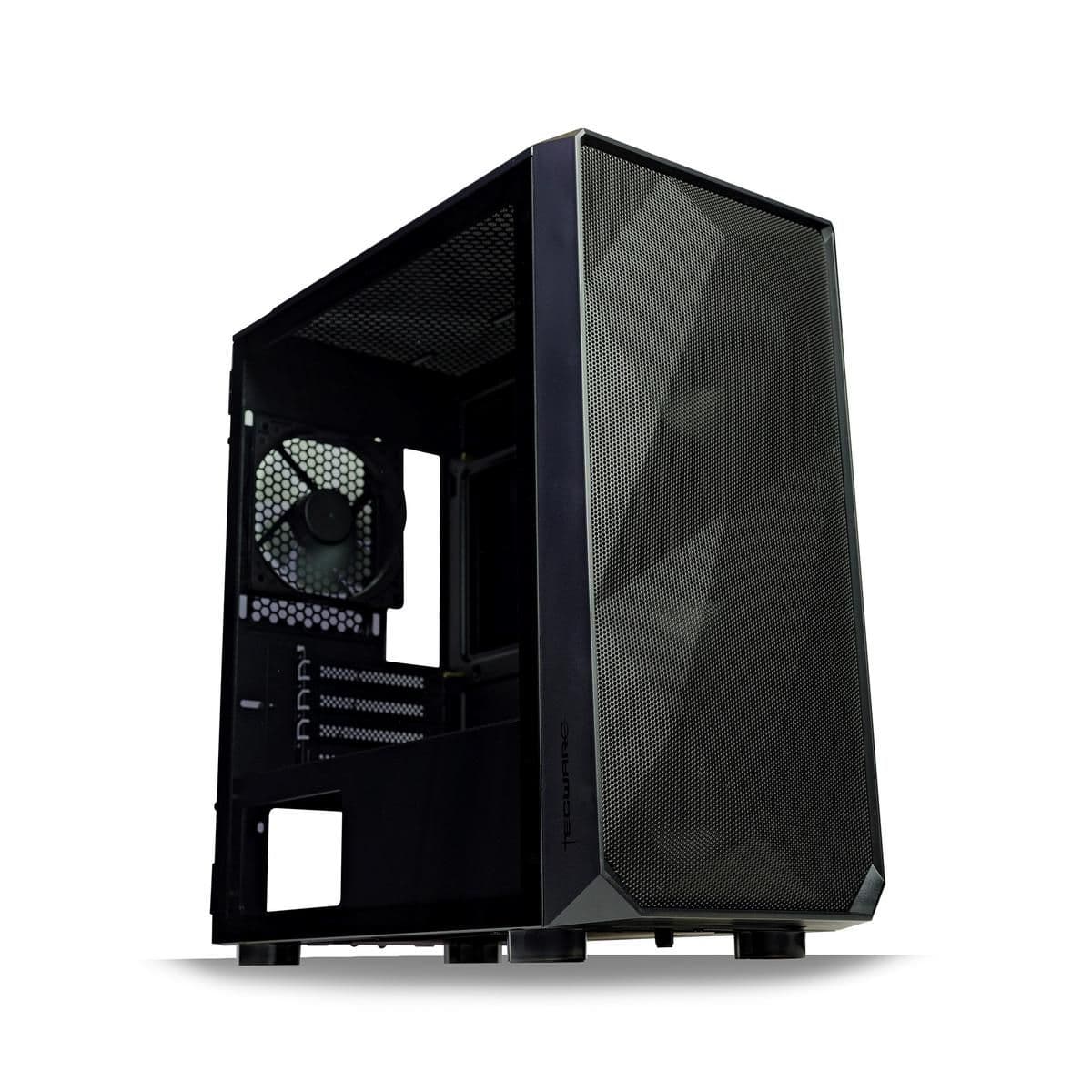 Tecware Forge M Micro ATX Mini Tower Black with Tempered Glass Side Panel and USB 3.2 Gen 1 Type-A, USB 2.0 Type-A image