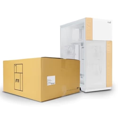 In Win F5 ATX Full Tower White Tempered Glass Side Panel, USB 3.2 Gen 2x2 Type-C, USB 3.2 Gen 1 Type-A image