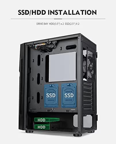 BGears b-Vortex-RGB ATX Mid Tower Black with Tempered Glass Side Panel and USB 3.2 Gen 1 Type-A, USB 2.0 Type-A Front Panel image