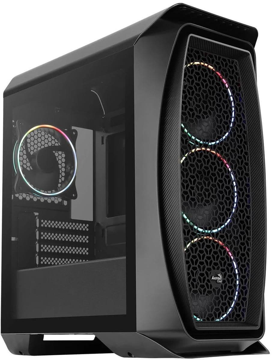 Aerocool Aero One Mini Eclipse Micro ATX Mini Tower Black Tempered Glass Side Panel, USB 3.2 Gen 1 Type-A image