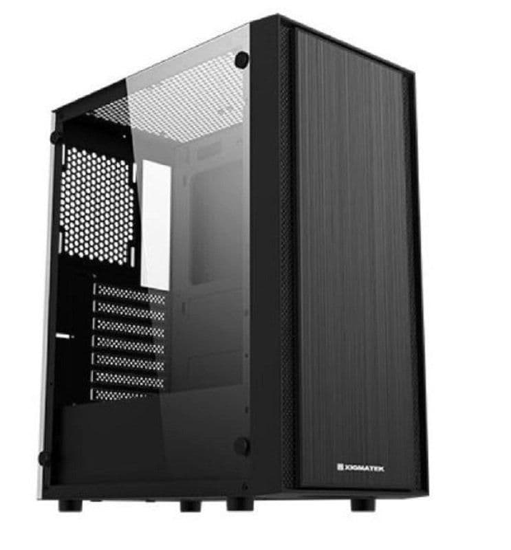 Xigmatek Athena ATX Mid Tower Black with Tempered Glass Side Panel and USB 3.2 Gen 1 Type-A, USB 2.0 Type-A image