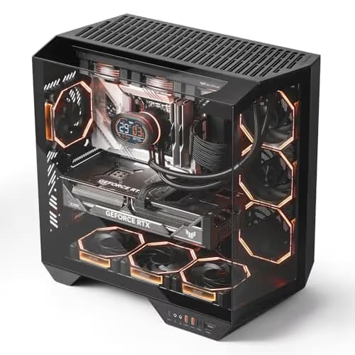 darkFlash DY470 ATX Mid Tower Black Tempered Glass, USB Type-C and Type-A main image