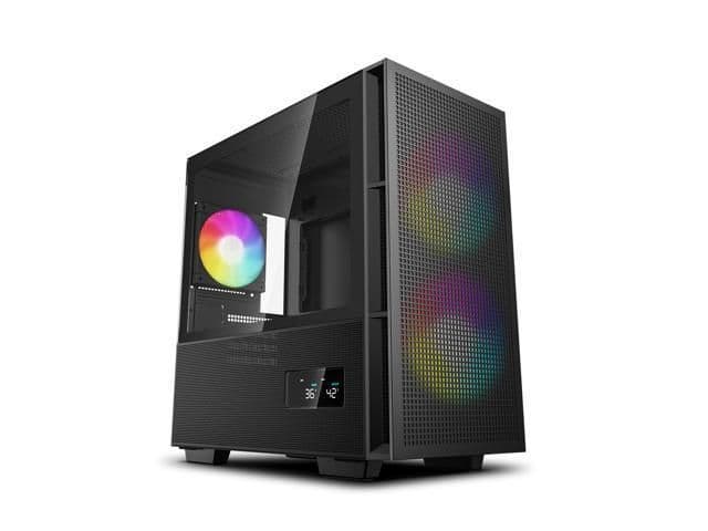 Deepcool CH360 DIGITAL Micro ATX Mid Tower Black with Tempered Glass Side Panel and USB 3.2 Gen 1 Type-C / USB 3.2 Gen 1 Type-A Front Panel main image