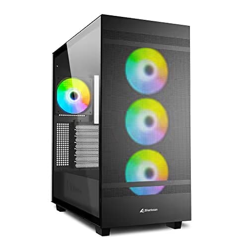 SHARKOON Rebel C50 RGB ATX Mid Tower Black Tempered Glass Side Panel image