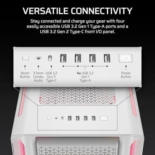 Corsair iCUE 5000T LX RGB ATX Mid Tower White Tempered Glass image