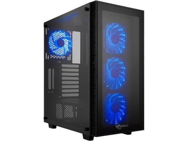 Rosewill CULLINAN ATX Mid Tower Black with Tempered Glass Side Panel and USB 3.2 Gen 1 Type-A, USB 2.0 Type-A image