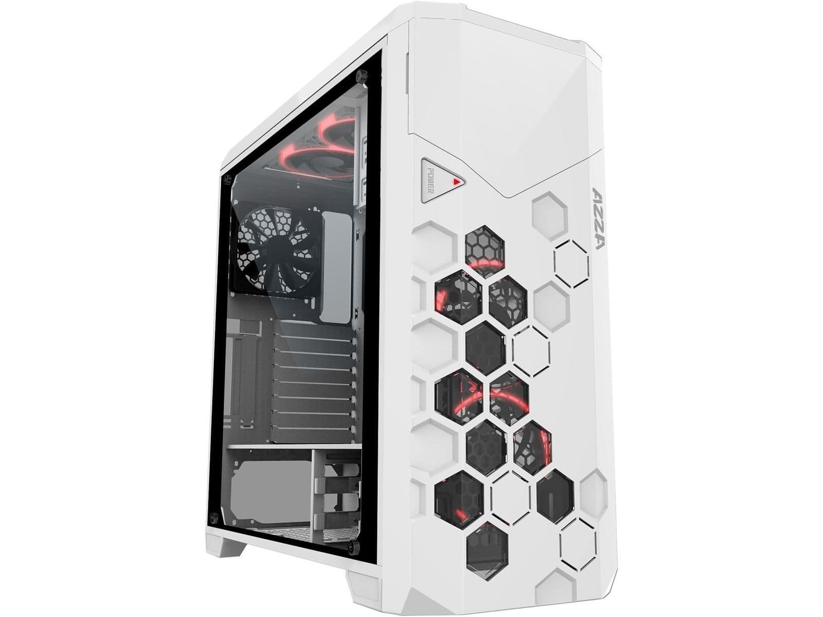 Azza Storm 6000W ATX Full Tower White with Tempered Glass Side Panel and USB 3.2 Gen 1 Type-A, USB 2.0 Type-A main image