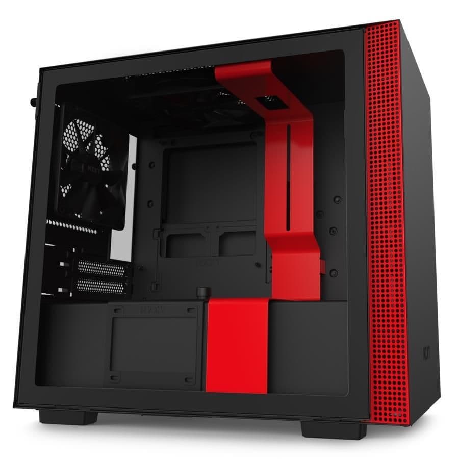 NZXT H210 Mini-ITX Tower Black / Red Tempered Glass image