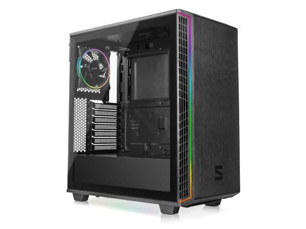 Svive Halo S650 ATX Mid Tower Black with Tempered Glass Side Panel and USB 3.2 Gen 2 Type-C, USB 3.2 Gen 1 Type-A, USB 2.0 Type-A image