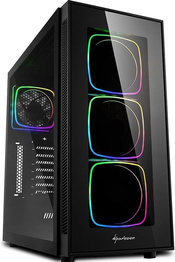 SHARKOON TG6 ATX Mid Tower Black Tempered Glass Side Panel, RGB image