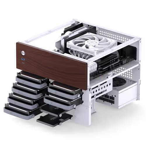 Jonsbo N4 MicroATX Desktop White / Brown Mesh Side Panel, USB 3.2 Gen 2 Type-C & USB 3.2 Gen 1 Type-A Front Panel image