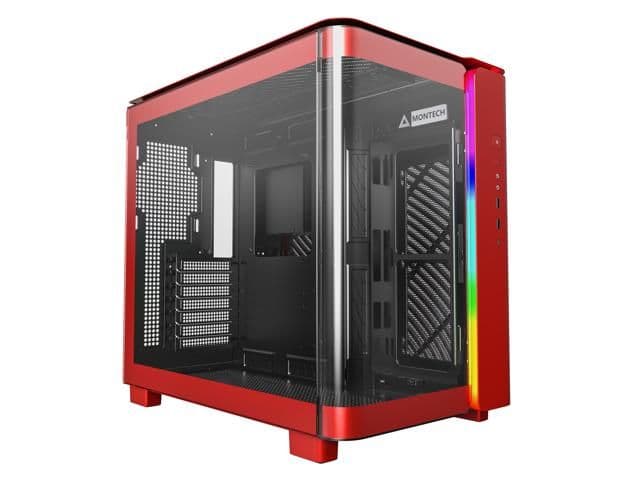 Montech KING 95 ATX Mid Tower Red / Black Tempered Glass Side Panel image