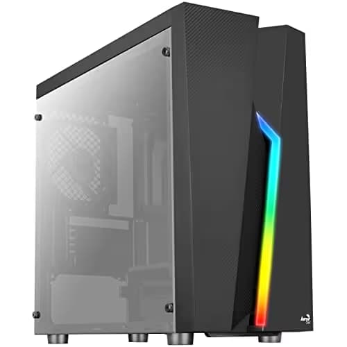 Aerocool Bolt Micro ATX Mini Tower Black with Tempered Glass Side Panel and USB 3.2 Gen 1 Type-A, USB 2.0 Type-A image