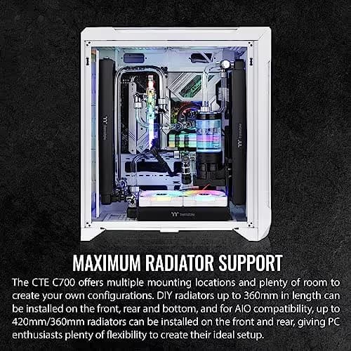 Thermaltake CTE C700 Air ATX Mid Tower White with Tempered Glass Side Panel and USB 3.2 Gen 2 Type-C, USB 3.2 Gen 1 Type-A image