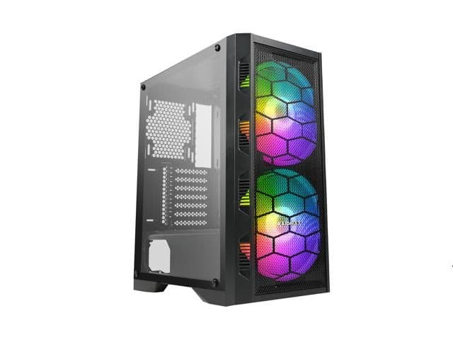 Raidmax X616 ATX Mid Tower Black Tempered Glass Side Panel, USB 3.2 Gen 1 Type-A USB 2.0 Type-A main image