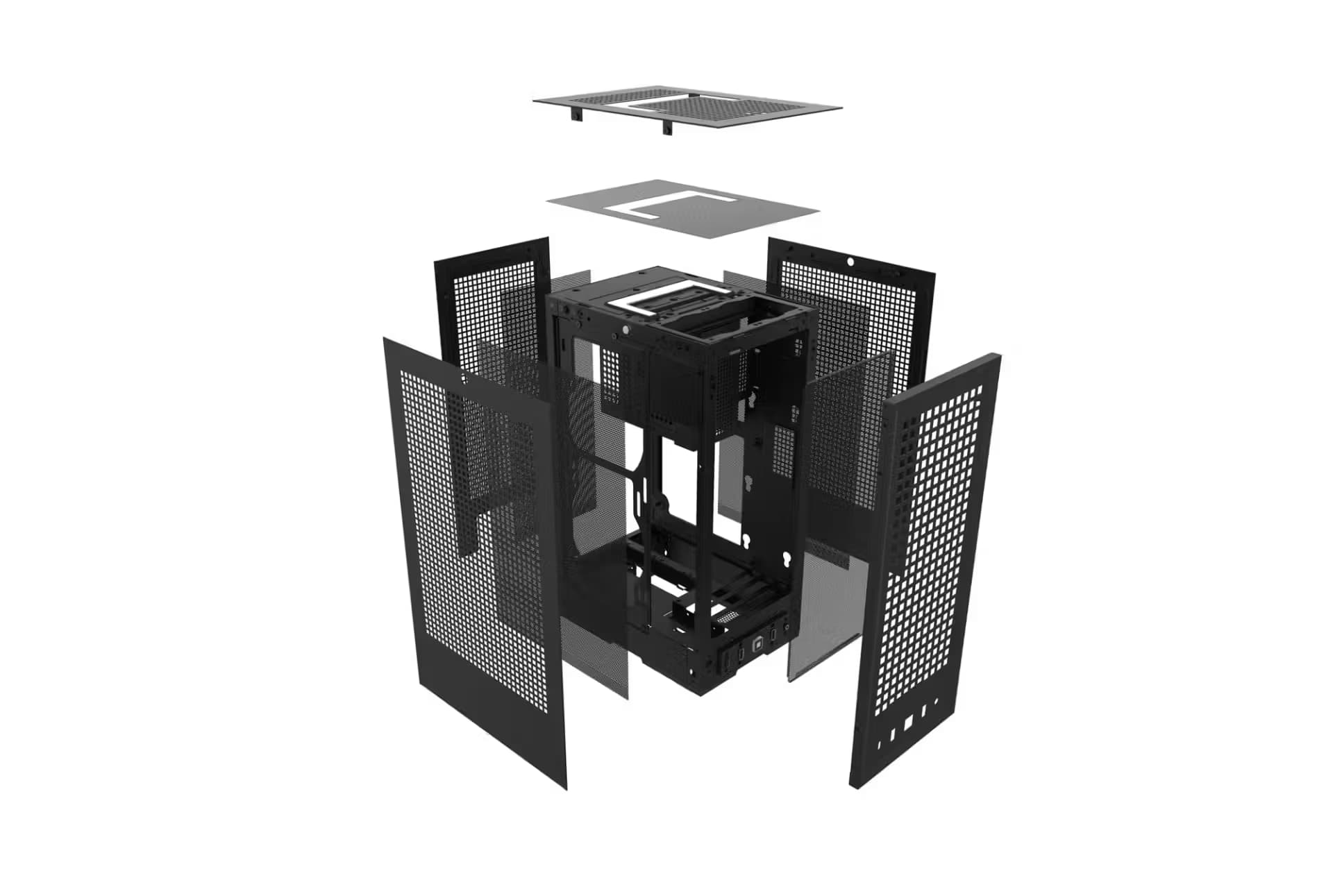 HYTE REVOLT 3 Mini-ITX Tower Black with Mesh Side Panel, USB 3.2 Gen 2 Type-C and USB 3.2 Gen 1 Type-A, w/700 W Power Supply image