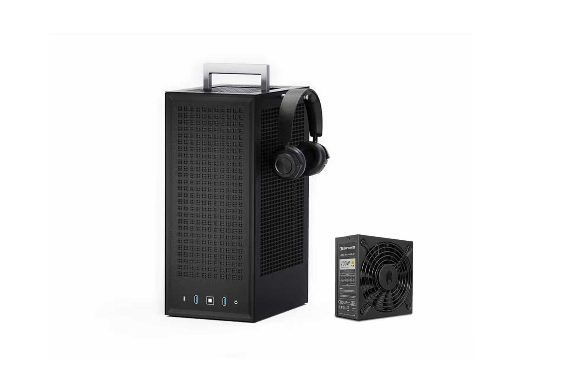 HYTE REVOLT 3 Mini-ITX Tower Black with Mesh Side Panel, USB 3.2 Gen 2 Type-C and USB 3.2 Gen 1 Type-A, w/700 W Power Supply image