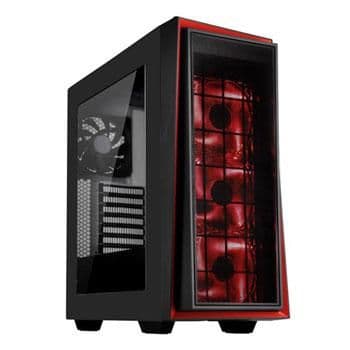 Silverstone RL06 ATX Mid Tower Black / Red with Acrylic Side Panel, USB 3.2 Gen 1 Type-A USB 2.0 Type-A, Dimensions: 455 x 200 x 477 image