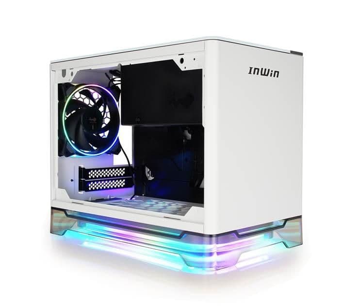 In Win A1 Plus Mini-ITX Tower White Tempered Glass Side Panel w/650 W Power Supply main image