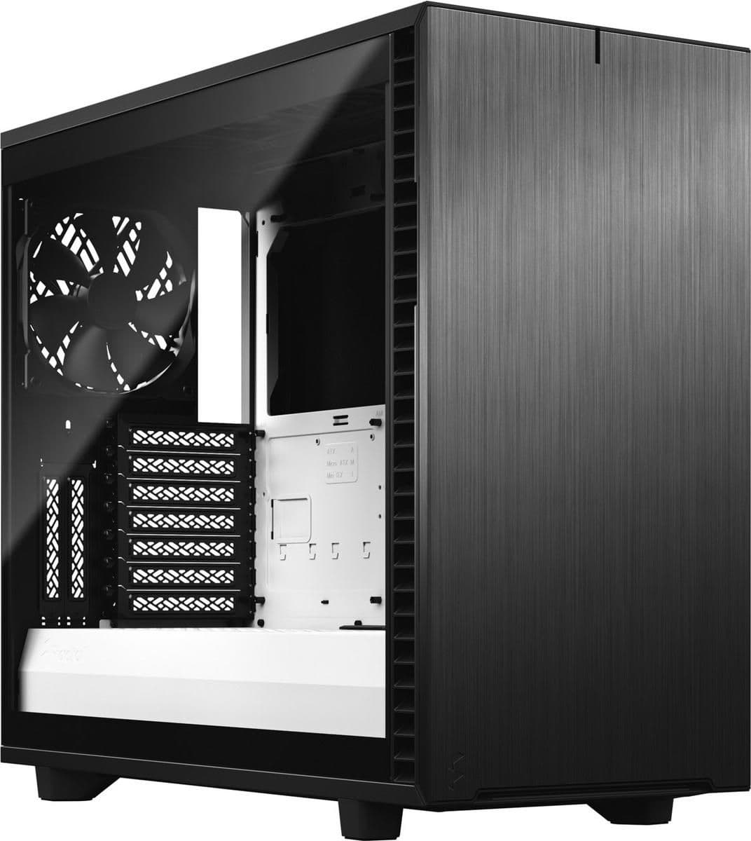 Fractal Design Define 7 ATX Mid Tower Black / White with Tempered Glass Side Panel and Front Panel: USB 3.2 Gen 2 Type-C, USB 3.2 Gen 1 Type-A, USB 2.0 Type-A main image