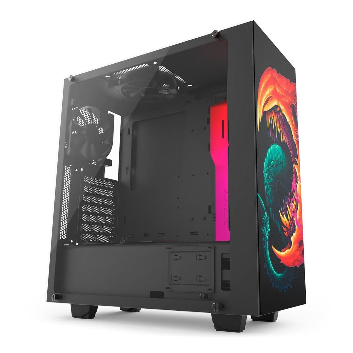NZXT S340 Elite ATX Mid Tower Hyper Beast Multicolor Tempered Glass Side Panel image