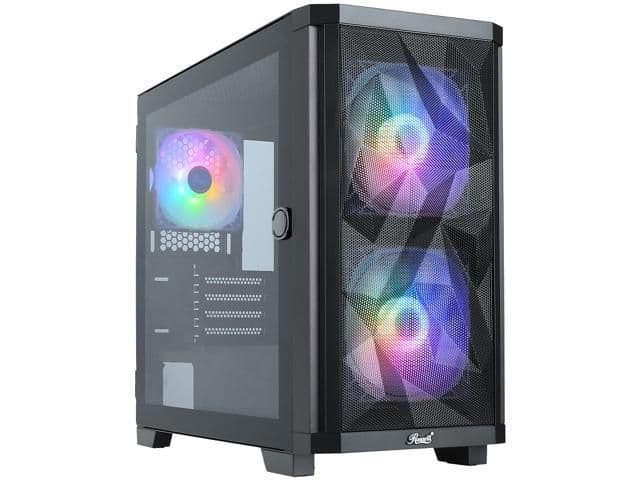 Rosewill SPECTRA C101 Micro ATX Mini Tower Black with Tempered Glass Side Panel and USB 3.2 Gen 2 Type-C, USB 3.2 Gen 1 Type-A image