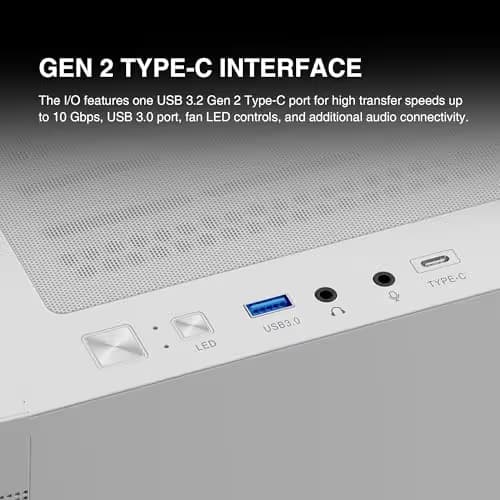GAMDIAS ATHENA M3 ATX Mid Tower White Tempered Glass Side Panel image
