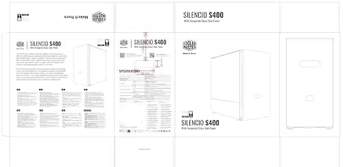 Cooler Master Silencio S400 Micro ATX Mini Tower Black Tempered Glass Side Panel and USB 3.2 Gen 1 Type-A Front Panel image
