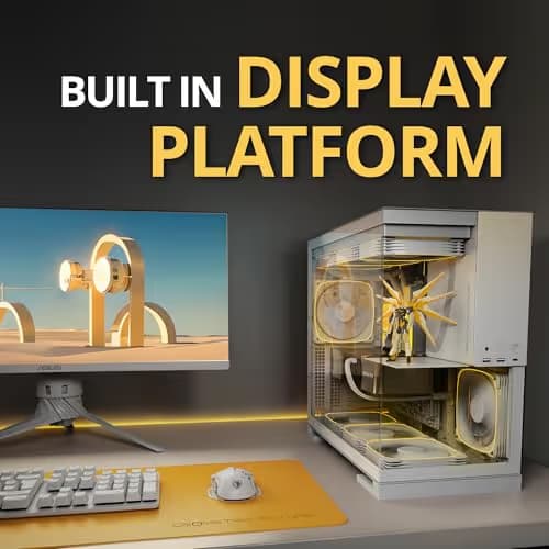 Geometric Future Model 5 ATX Mid Tower White Tempered Glass Side Panel Vent Fanless USB 3.2 Gen 2x2 Type-C USB 3.2 Gen 1 Type-A image